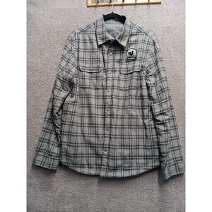 Rural Cloth Reversible Jacket Men Gray Plaid Quilted Snap Front Lined‎ S-M